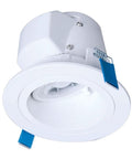 4 Inch Canless Recessed LED Downlight For Sloped Ceilings With Adjustable Tilt From 9 To 45 Degrees, Tunable Color Temperature 2700K To 5000K