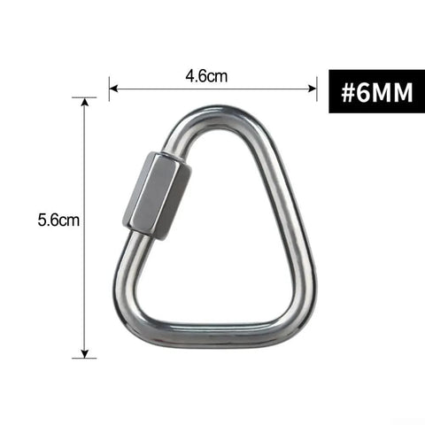 Stainless Steel Carabiner Heavy Duty Safety Lock For Climbing Caving Rappelling Firefighting Rescue And Industrial Rigging Up To 60kN Load Capacity 6mm
