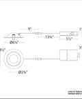 Built Tough 6 Inch Adjustable Round Led Recessed Downlight Kit Delivering 5 Cct Options dimensions and technical drawing.