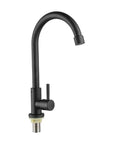 Stainless Steel Kitchen Faucet with Wall-Mounted Spray, Single Handle Cold Water Sink Tap for Top Mount Kitchen Sinks, Design for Modern Kitchens, black finish
