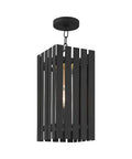 Top Shelf One Light Black Outdoor Pendant Lantern With Satin Brass Accents And Clear Geometric Glass Shade straight fire lighting in black metal