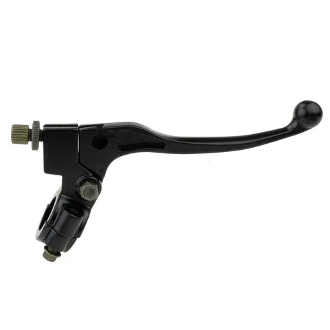Beefy Seven Eighths Inch Universal Left Clutch And Brake Lever Perch for dirt bikes motorcycles, black aluminum side view