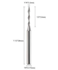 Ball Nose End Mill With One Eighth Inch Shank And One Sixteenth Inch Cutting Diameter For CNC Router Bits shown front view.