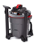12 Gallon Wet Dry Shop Vacuum Workhorse with 5 Peak HP Motor, Pro Locking Hose, Casters, Quiet Scroll Noise Reduction, Dark Gray and Red