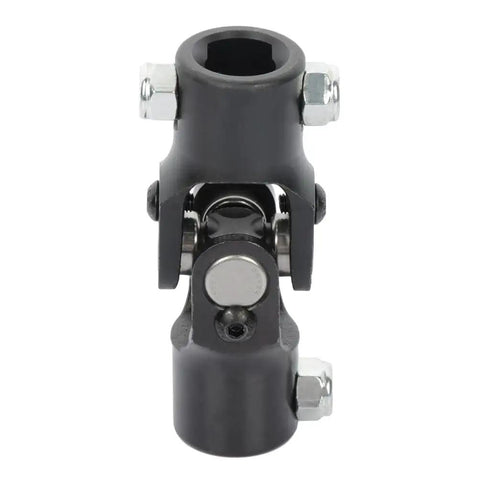 Three Quarter Inch Steering U Joint 36 Spline To Three Quarter Inch DD Black 96mm Beefed Up Heavy Duty Single Joint Nickel Plated Steel