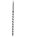 Heavy Duty Workhorse 3/8 Inch Wood Auger Drill Bit With 12 Inch Long Hex Shank For Hardwood, stainless steel spiral design.
