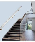 Top Shelf Acrylic Stair Handrail With Premium Gold Hardware Non Slip Wall Mount Grab Bar Rock Solid Grip No Sweat Install Tailored To Fit Your Exact Measurement Dependable Safety For Folks And Kids Daily on staircase