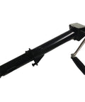 Heavy Duty A Frame Plow Support Jack For MD HD EX VX CM Models Keeps Blade Upright When Detached And Makes Attachment And Removal Easy, Easy On And Off Built Tough Snow Plow Accessory For Trucks And UTVs, featuring a black metal frame with a hand crank.
