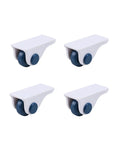 Self Adhesive Caster Wheels For Furniture Moving Heavy Duty Storage Box Glide Pads Ultra Low Profile Rolling Discs in white and blue.