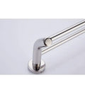 Close-up of the chrome finish and mounting on the Stainless Steel Double Bar Towel Bar Rack 60x15cm Quick Dry Adhesive Mount Bath Towel Holder