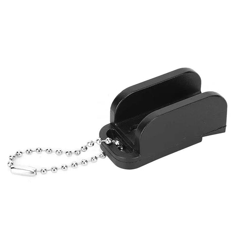 Magnetic Fly Fishing Hook Threader Tool For Easy Hook Size Threading, No Fuss Setup, Lightweight PC Design, Quick Three Step Operation, Fly Rod Accessory For Anglers, Must Have Gear black PC hook threader with ball chain