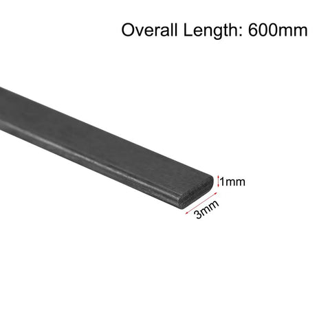 Carbon Fiber Strips 1 x 3 mm 600 mm Pultruded 5 Pack for Kites and RC Airplanes Ultra Lightweight Yet Super Strong Beams closeup