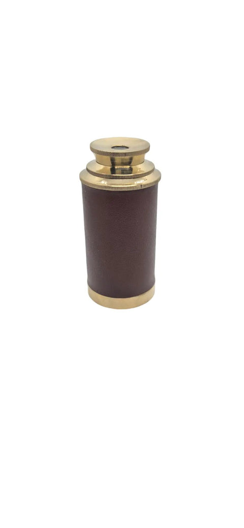 6 Inch Brass Pirates Telescope Collapsible Handheld Monocular Go-To Travel And Adventure, Outdoor Exploration, Ideal Gift For Navy Enthusiasts, Bird Watching, Trekking, And Collectible Nautical Spyglass, brass telescope with leather grip