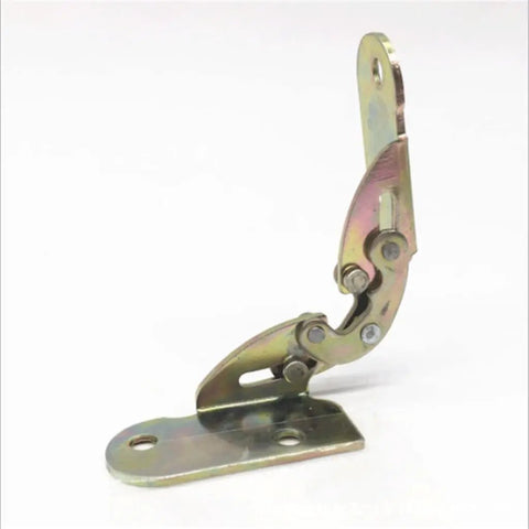 Top Shelf Heavy Duty Iron Flap Hinges For Desktops And Beds Featuring A Hidden Folding Bracket System, showcasing a stainless steel design.