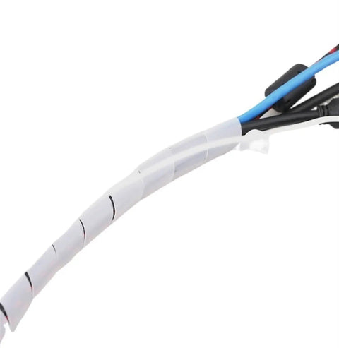 Flame Retardant Spiral Cable Protector Sleeve For 10mm Cables, Durable Cable Management Wrap, ID5mm Black on cables