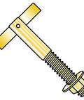 Five Sixteenth Inch By Two And A Half Inch T Anchor Zinc Yellow For Ceiling And Hollow Walls Steel Concrete Or Wood With Smaller Holes Than Toggle Bolts Pack Qty 100 Made In USA Ideal For Construction And Home Improvement Projects
