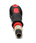 Front view of Three In One Countersink Set with black and red rubber grip handle for wood screws, deburring metal edges.