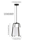 11 Inch Wide Pendant Light With Blackened Bronze Outer Frame And White Fabric Shade, Dope Modern Kitchen Island Lighting