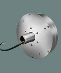 Side view of a 300W Coreless Axial Flux Permanent Magnet Wind Turbine Generator With Ultra Low Starting Torque And Low RPM Start, cogging free design.
