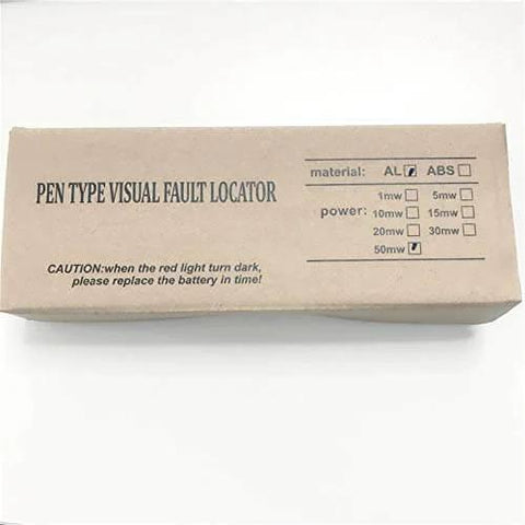 Packaging box for 50mW VFL Fiber Optic Visual Fault Locator Pen For Long Range Testing Up To 26km Go To Gear For Routers Switches And Cables