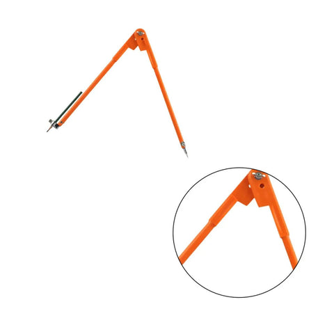 Rock Solid Carpenter Scribing Divider And Adjustable Woodworking Measuring Tool Featuring Large Diameter Locking Compass in orange.