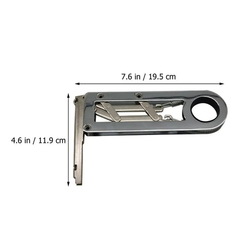 Self Closing Cabinet Door Hinge 90 Degree Folding Butt Hinge in Chrome Plated Steel dimensions displayed