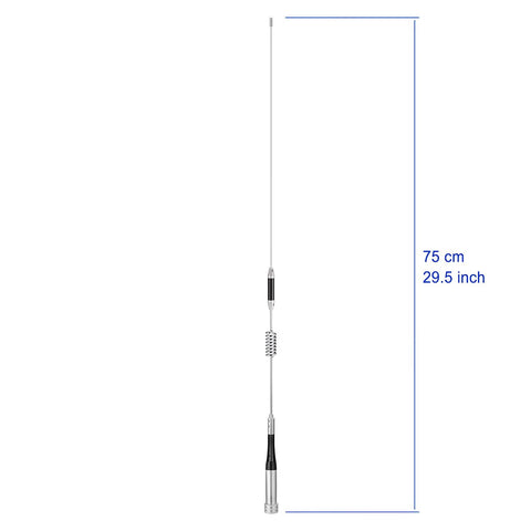 Beefed-Up Dual Band Ham Radio Car Antenna For 136-174MHz And 400-470MHz, 50W Max, 29.5 Inch Long, 3.5dBi VHF