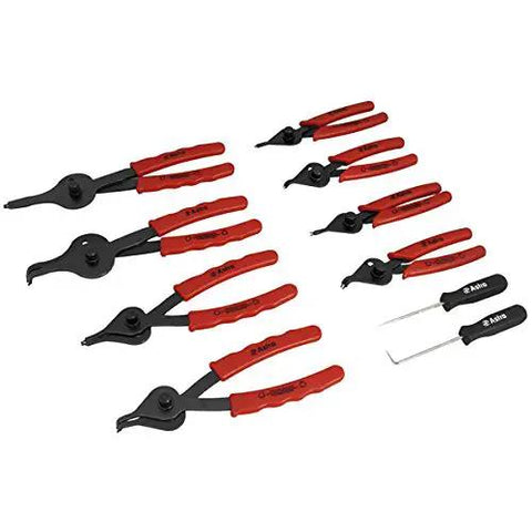 Beast Of A 10 Piece Snap Ring Pliers Set For Internal And External Rings With Heat Treated Chrome Molybdenum Steel And Comfortable Insulated Vinyl Handles Includes 10 Different Sized Pliers