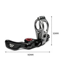 Seatpost Remote Lever For Mountain Bikes, Aluminum Alloy Cable Controller With 22.2mm Diameter, Black Finish shown from side