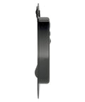 Side view of a Four Pack Large Spring Loaded Recessed Steel Handle With Black Powder Coat and Padded Rubber Grip for case chest box cabinet.
