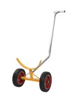 Rock Solid Heavy Duty Pipe Cart With Solid Tires Steel Bar Cradle Supports 800 Lb For Gritty Construction And Warehouse Moves Holding 300 Mm Pipes with rubber tires
