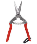Harvest Shear For Garden And Floral Tasks With Dual Straight Edge Blades, Heat-Treated Stainless Steel, Red Grip, Spring Loaded
