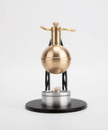 Steam Ball Heros Engine Model Kit For Adults, DIY Assembly Retro Steam Engine, Hands On STEM Education Toy, Science Experiment Gift, Runs On Steam Power, Classic Engineering Project, Silver brass steam engine model on black base
