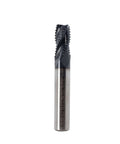 Roughing end mill, HSS, square-nose, 4-flute; 3/8 in shank, 3/4 in flute length