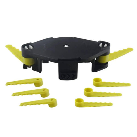 AC052N1 2 In 1 Pivoting Fixed Line And Bladed Head ACFHRL2 For 18V 24V And 40V Trimmers with six yellow replacement blades