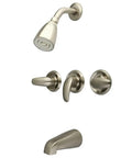 Legacy Tub And Shower Faucet In Brushed Nickel 5 Inch Spout Reach Wall Mount Solid Brass Built To Last Zinc Duraseal Washerless Cartridge