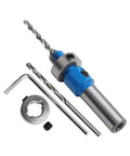 Pro Grade Adjustable Wood Countersink Drill Bit With Tungsten Steel Depth Limiter and accessories for precise tapered holes.