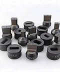 Hydraulic Slotted Die Set For CH60 Punching Machine Includes A Wide Range Of Die Sizes From 5.5x20mm To 14.5x22mm, variety shown