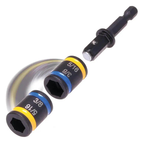 Dual Sided 5/16 And 3/8 Inch Hex Driver 2 Inch Magnetic Reversible Socket Tool For Easy Cleaning One Piece Construction