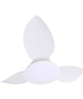 Omquot Recessed Ceiling Fan Light Small 25 Inch Silent DC Motor Dimmable LED 6 Speeds Bedroom Living Room Dining Room Study, Remote Control White Light (White) with white blades and lampshade viewed from below.
