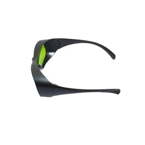 Heavy Duty Infrared Laser Safety Glasses With Rock Solid OD 8 Plus Defense Covering The 900 To 1100nm Range Featuring clear anti glare lenses side view.