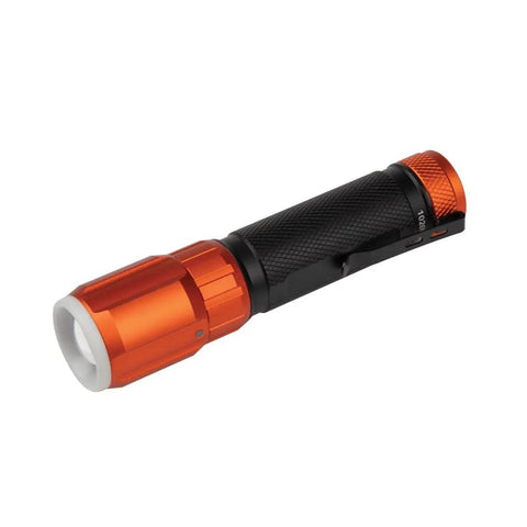 Rechargeable LED Flashlight With Flood Light 500 Lumens USB C Rechargeable Magnetic End Cap Pocket Clip Hands Free Worklight