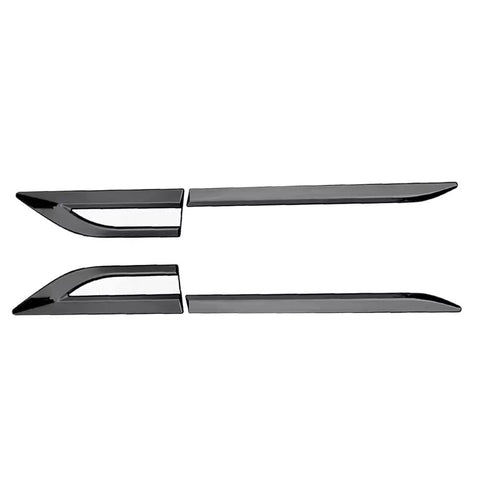 Glossy Side Fender Vents Trim Covers For Tesla Cybertruck, black durable trim for side panel protection and aesthetic upgrade.