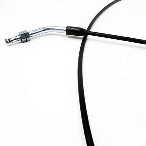 Close-up of Universal 121 Inch Go Kart Throttle Cable for 150cc and 250cc engines, metal connector end