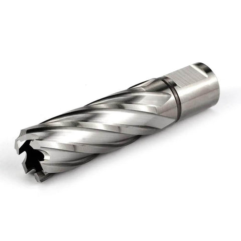 Oscarbide 13/16 in annular cutter with Weldon shank, silver metal, 2 in depth of cut