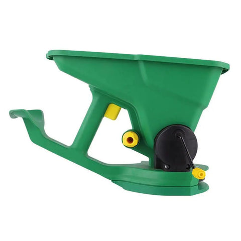 Green All Purpose Handheld Grass Seed Spreader For Lawn Care That Spreads Grass Seed Salt And Ice Melt Year Round