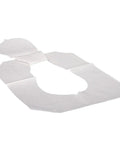 Straight Up Bulk Pack Disposable Toilet Seat Covers 5000 Sheets Recycled Paper Half Fold laid out for commercial restroom use.
