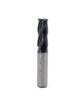 Roughing end mill, HSS square-nose, 4-flute, 1/2 in shank, 1-1/4 in flute length for milling steel.