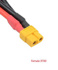 Female XT60 connector on XT60 Parallel Battery Connector Cable 2 Male To 1 Female Y Harness Adapter Splitter for RC