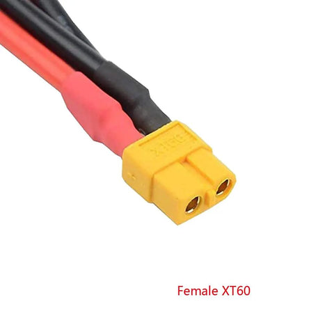 Female XT60 connector on XT60 Parallel Battery Connector Cable 2 Male To 1 Female Y Harness Adapter Splitter for RC